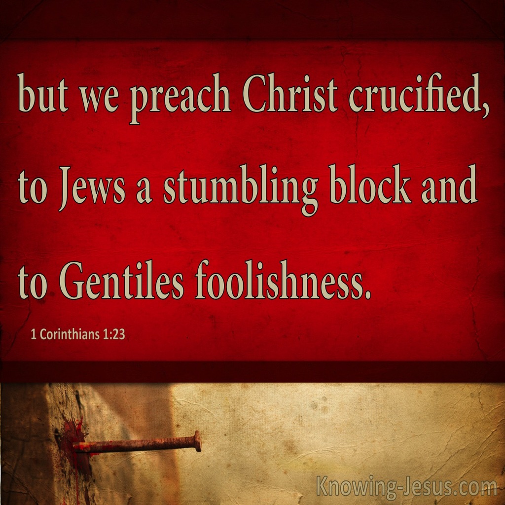 1 Corinthians 1:23 We Preach Christ Crucified (red)